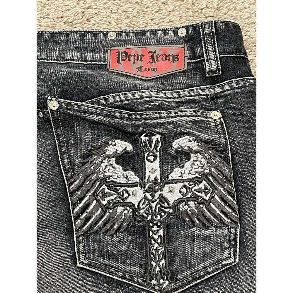 Vintage Rare Baggy Embroidered Pepe Jeans London Pants Mens 38x32 - Picture 5 of 7